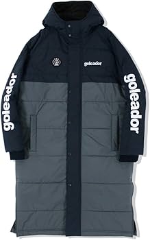 yasu 　goleador ベンチコートsize160 グレー/ブラック goleador（ゴレアドール） 中綿バイカラー JR ロングベンチコート